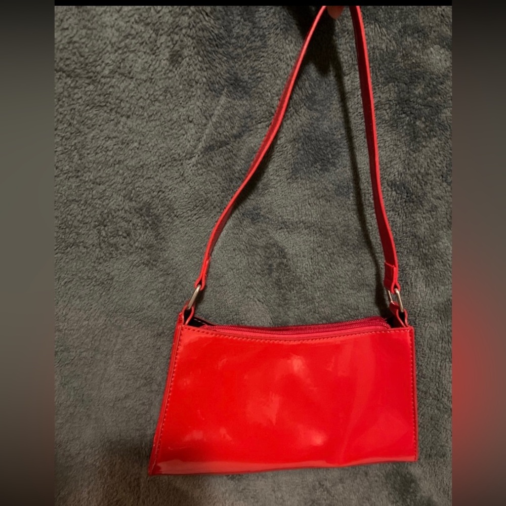 Patent Baguette Bag- shein